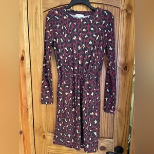 Burgundy leopard print long sleeve dress size small. Never worn!